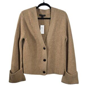 Banana Republic Medium Women's Cardigan Wool Cashmere Cropped Tan NWT